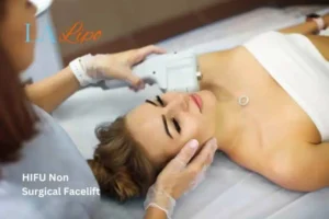 Woman having Hi-Fu to reduce wrinkles Birchfield.