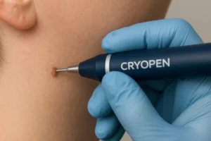 Person receiving skin tag removal Birchfield
