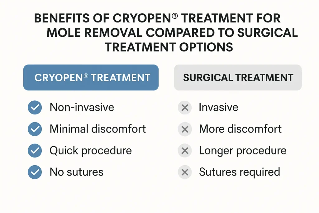 Benefits of facial mole removal Birchfield - call our team today to book a consultation